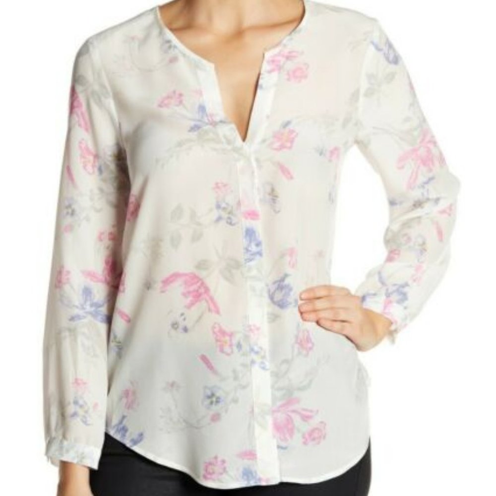 Joie Purine Floral Silk button front blouse